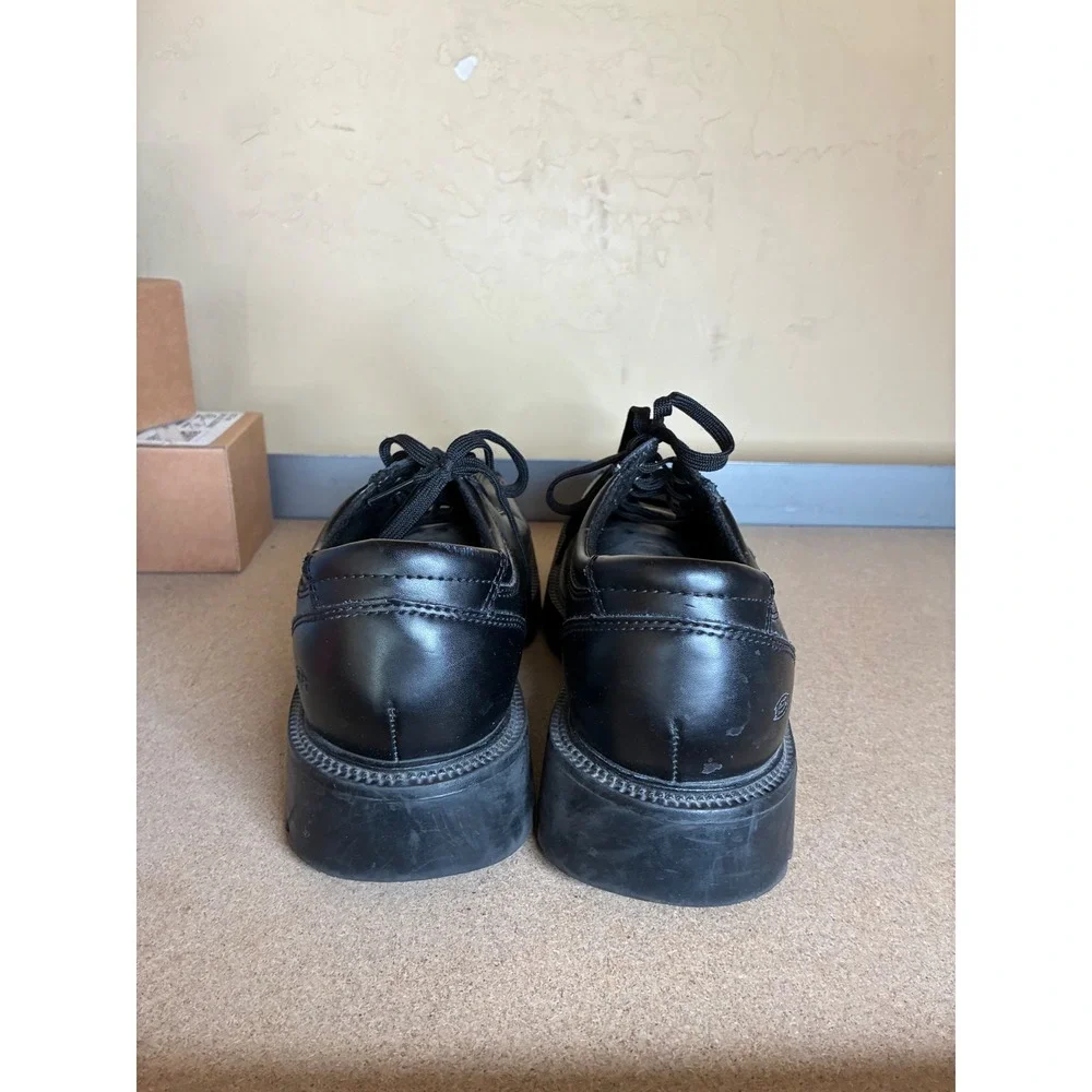 Skechers Jammers Black Leather Chunky Lug Sole Platform Oxfords SN 4411 Mens 9.5